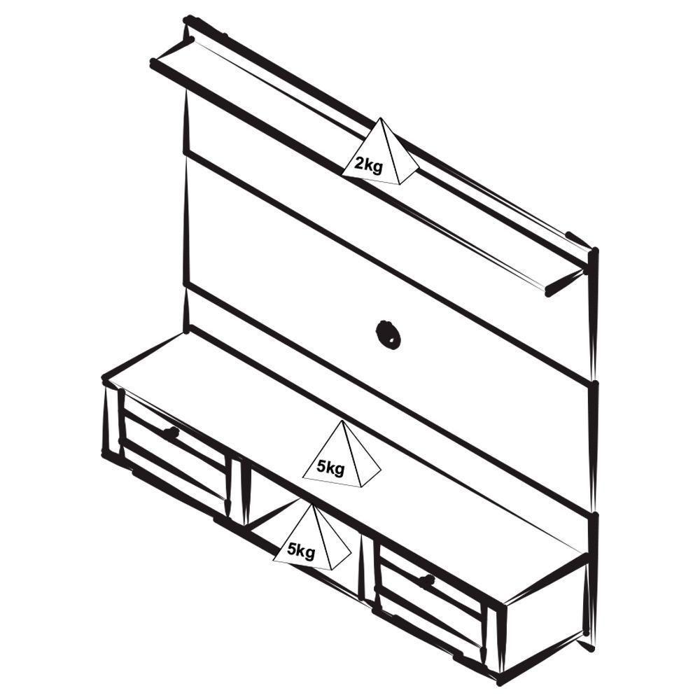 Painel Suspenso Tv 72 Pol 160 Cm 4671 Arly Cinamomo Off White - 3