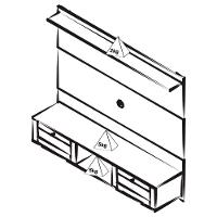 Painel Suspenso Tv 72 Pol 160 Cm 4671 Arly Cinamomo Off White - 3