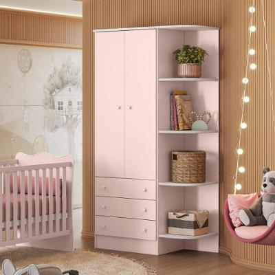 Guarda-roupa Infantil 2 Portas Doce Sonho Rosa Acetinado