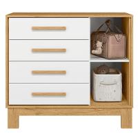 Cômoda Sapateira 1 Porta 4 Gavetas Encanto Slim Freijo Toq/branco Acetinado - 4