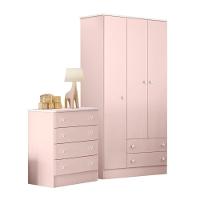 Cômoda 4 Gavetas Doce Sonho Rosa Acetinado - 1