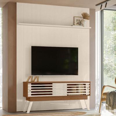 Conjunto Frizz Painel C/ Rack E Rodízios New Premium Naturale/off-white