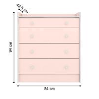 Cômoda Com Trocador E 4 Gavetas Doce Sonho Rosa Acetinado - 2