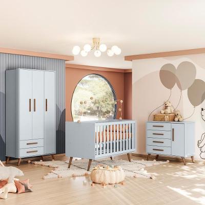 Cômoda Sapateira Diana 4 Gavetas em MDF com Puxador em MDF Cinza para Quarto de Bebê
