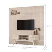 Conjunto New Laguna Painel Com Prateleira Aparador Rack Calacata/off-white - 3
