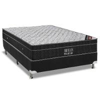 Cama Box Casal: Colchão Molas Bonnel Ortobom Nanolastic Airtech Progressive + Base CRC Suede Black(138x188) - 1