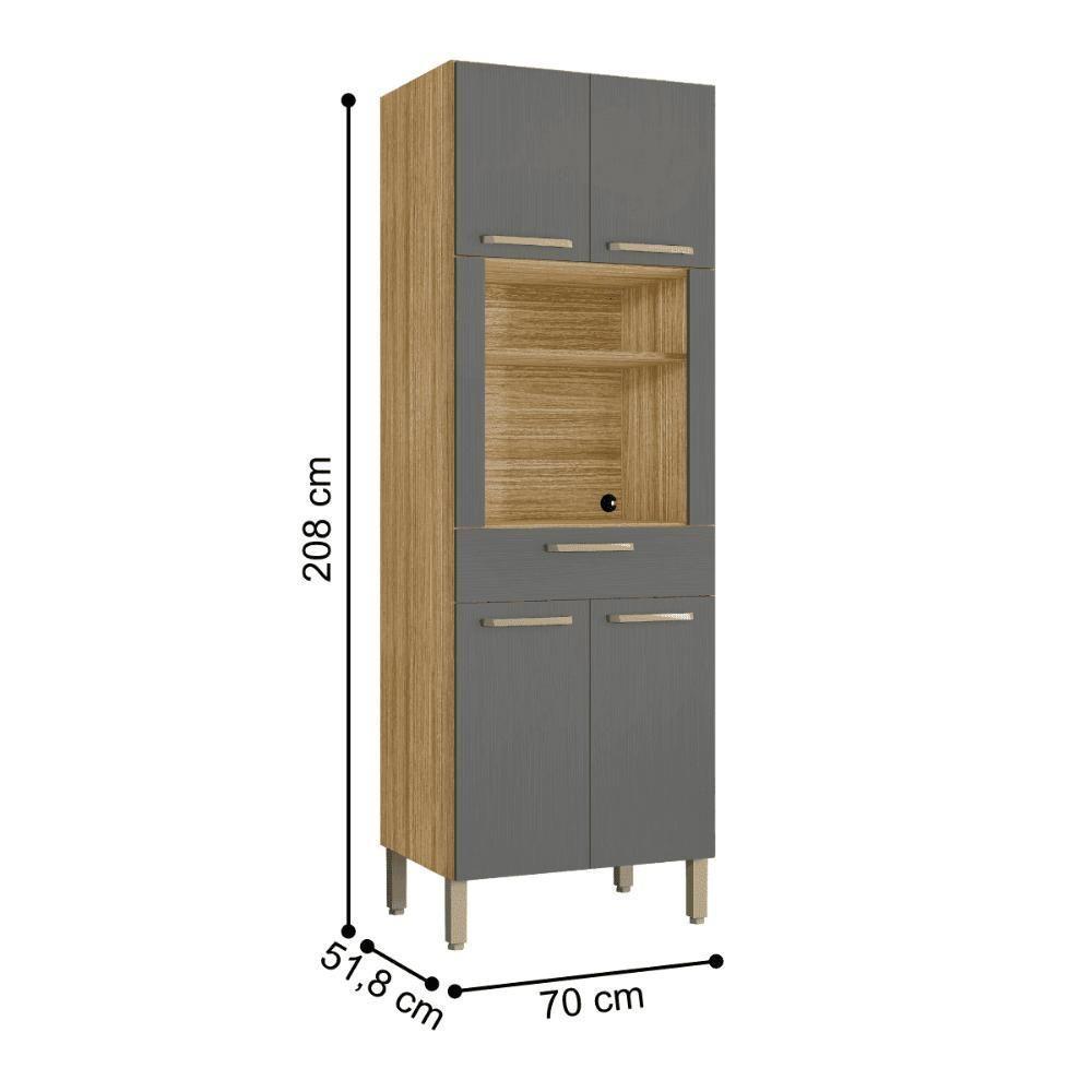 Paneleiro Micro 1 Gavetalapis Freijó Gris - 3