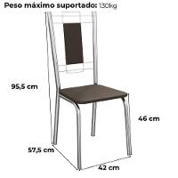 Kit 2 Cadeiras Cromada Sala Jantar 2c005cr Corino Kappesberg Marrom