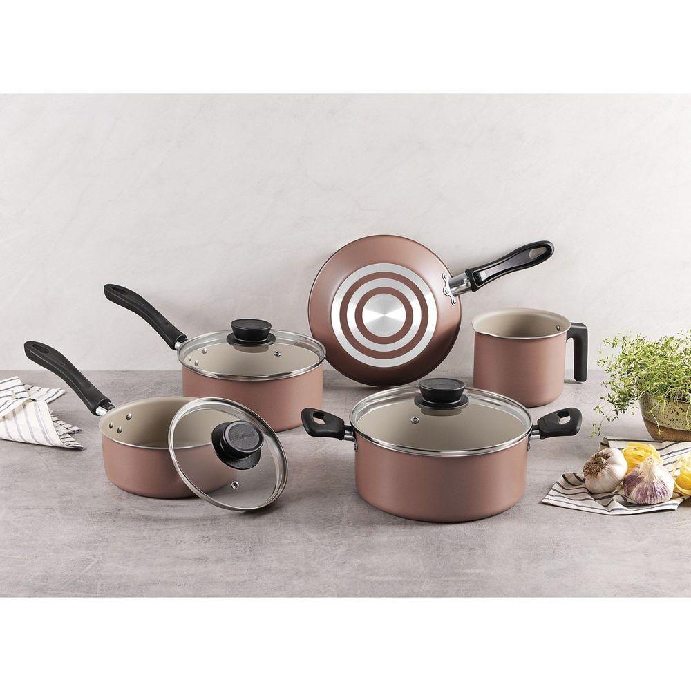 Jogo De Panelas Tramontina Linz Em Alumínio Antiaderente Starflon Max Mocaccino 5 Peças Tramontina - 2