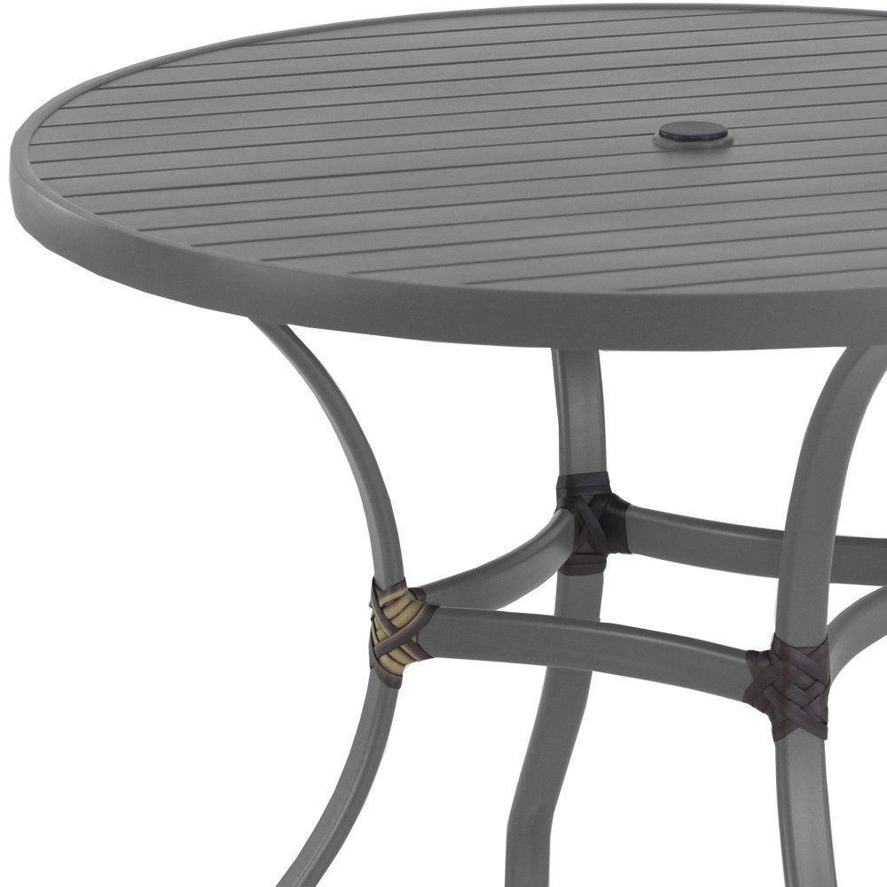 Mesa Com Tampo Ripado Alumínio Para Cozinha Trama Original Cinza - 2