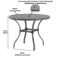 Mesa Com Tampo Ripado Alumínio Para Cozinha Trama Original Cinza - 3