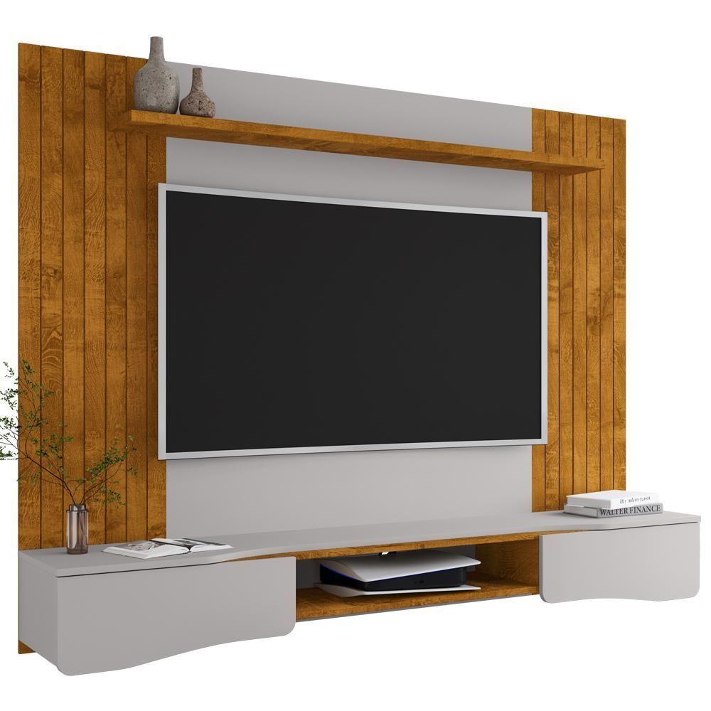 Painel Suspenso Tv 65 Pol 177 Cm Buzios Bechara Naturalle Off White - 1