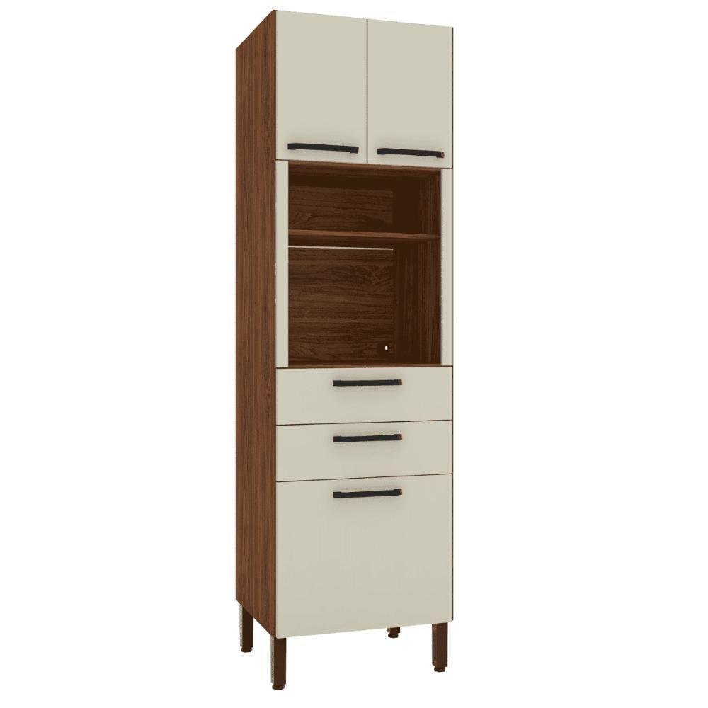 Paneleiro Micro 2 Gaveteiro Lapis Nogueira Off White - 2