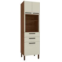 Paneleiro Micro 2 Gaveteiro Lapis Nogueira Off White - 2