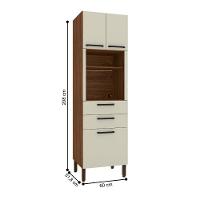 Paneleiro Micro 2 Gaveteiro Lapis Nogueira Off White - 3