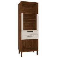 Paneleiro Micro 2 Gaveteiro Lapis Nogueira Off White - 4