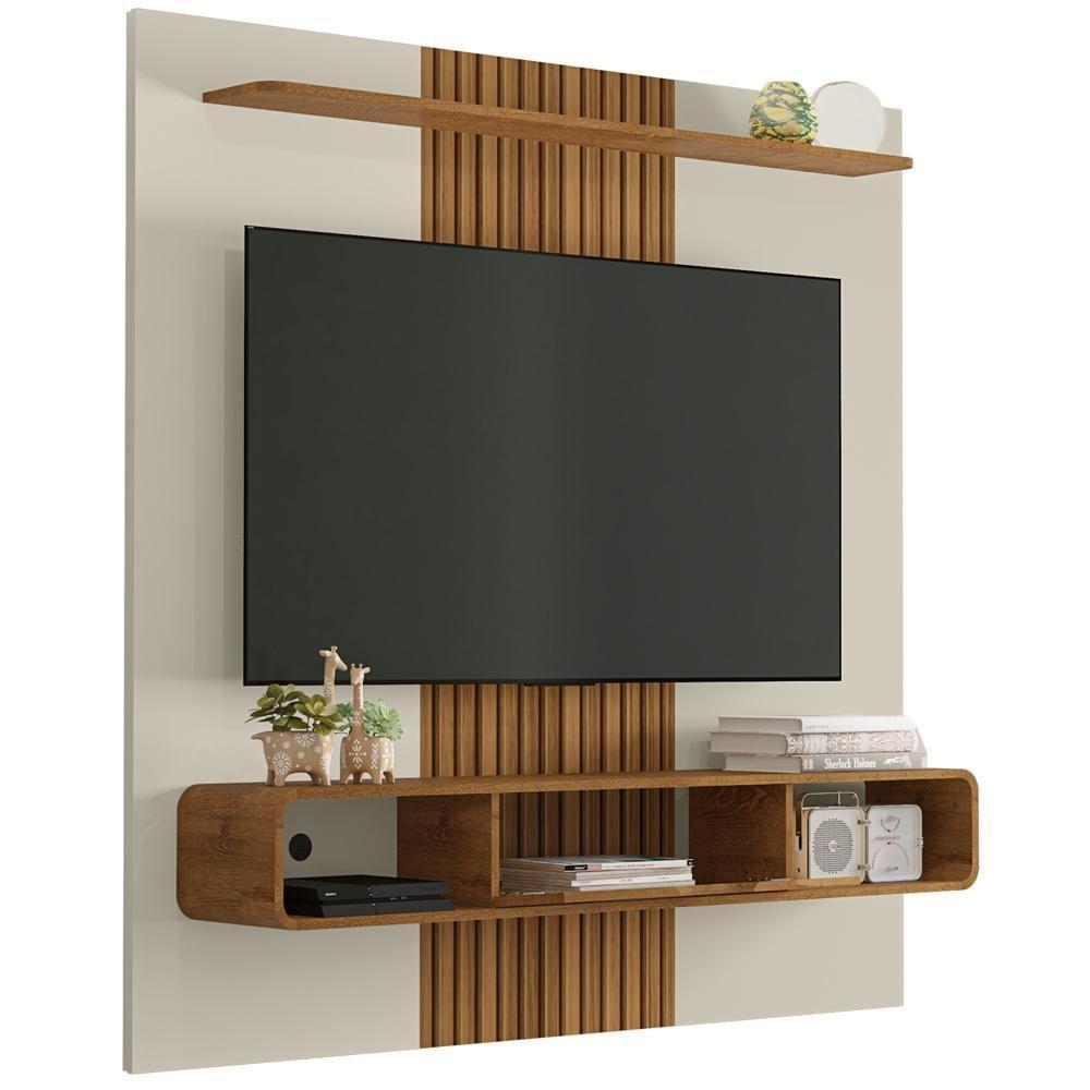 Painel Suspenso Tv 65 Pol 159 Cm Lisboa Bechara Off White Naturalle - 4