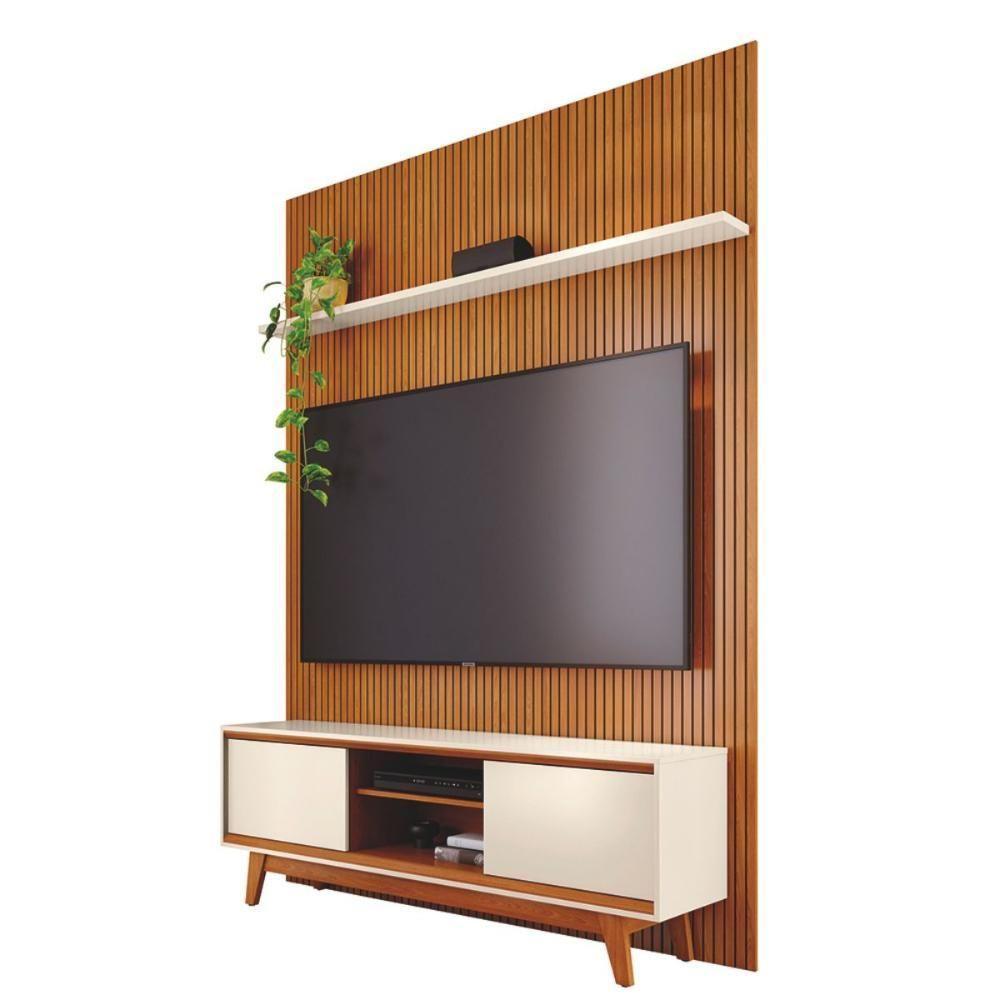 Kit Milo Painel E Rack Com Painel Cinamomo/off-white - 2