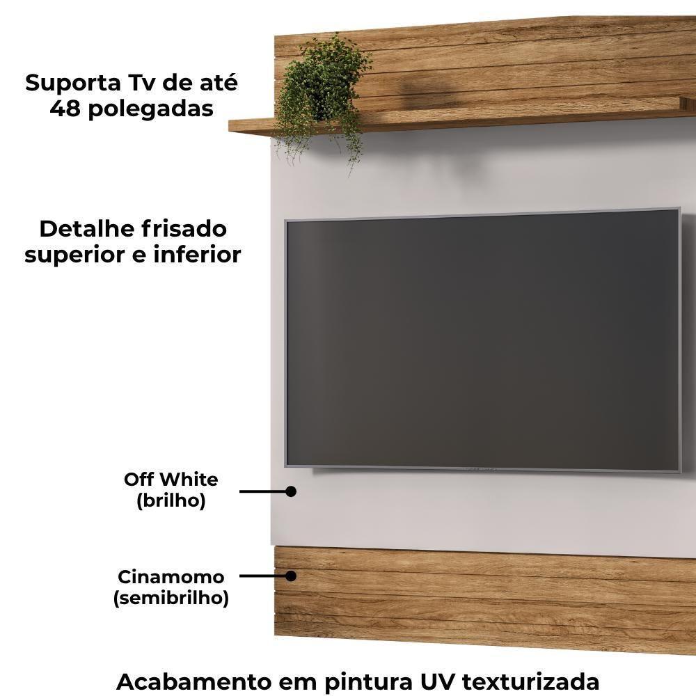 Painel Suspenso Tv 48 Pol 108 Cm Guaratuba Bechara Cinamomo Off White - 5