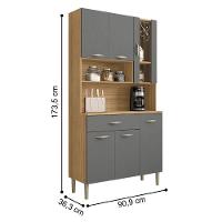 Kit Cozinha 6 Portas E Gaveta Golden Freijó / Gris - 3