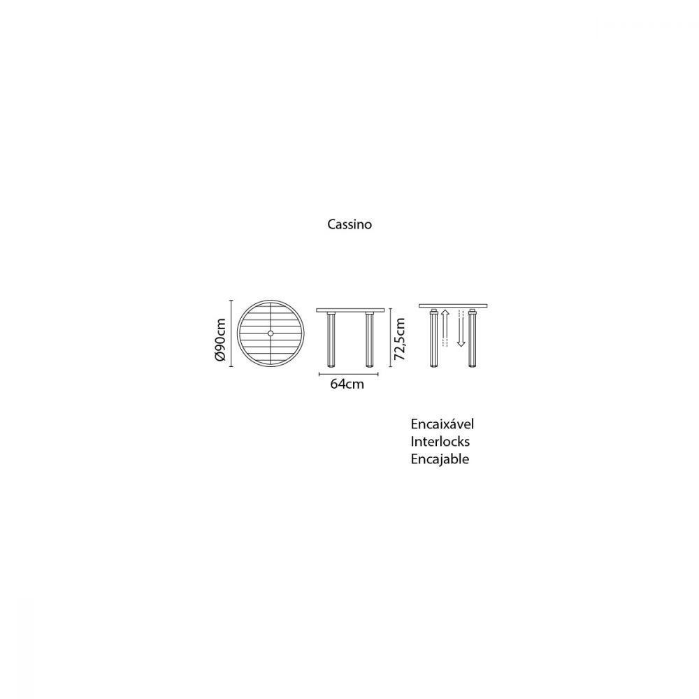 Mesa Tramontina Cassino Polipropileno Branco - 2