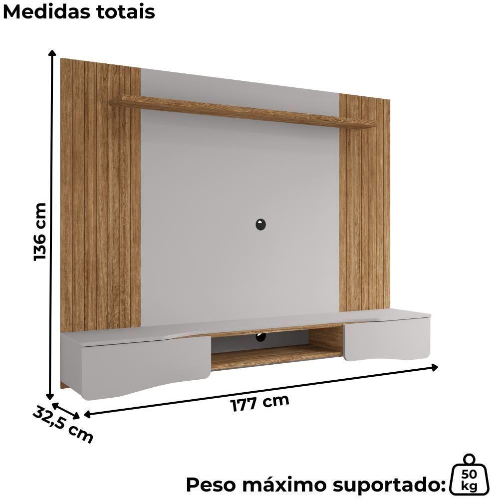 Painel Suspenso Tv 65 Pol 177 Cm Buzios Bechara Cinamomo Off White - 3