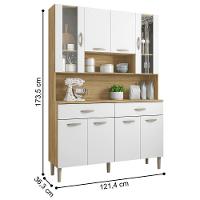 Kit Cozinha 8 Portas E Gavetas Savona Freijó / Supremo - 3