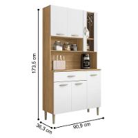 Kit Cozinha 6 Portas E Gaveta Savona Freijó / Supremo - 3