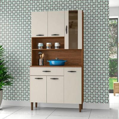 Kit Cozinha 6 Portas E Gaveta Golden Nogueira / Off White