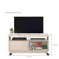 Rack Artur Com Porta Deslizante Calacata/off-white - 3