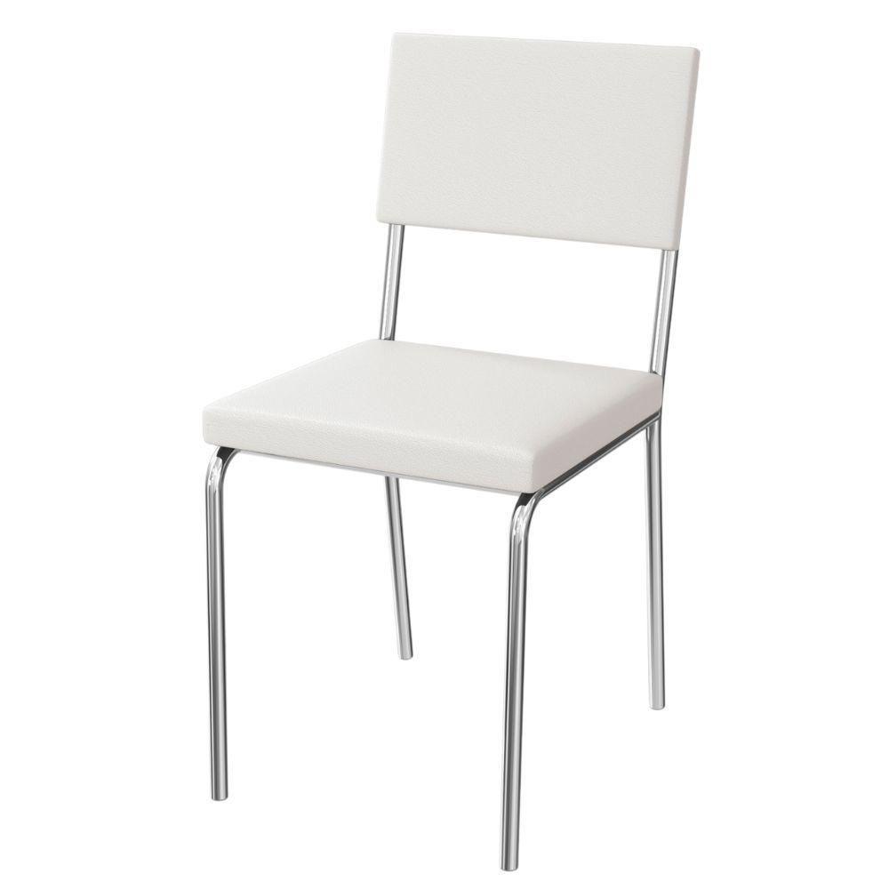Kit 2 Cadeiras Cromada Sala Jantar 2c128cr Corino Kappesberg Branco - 2