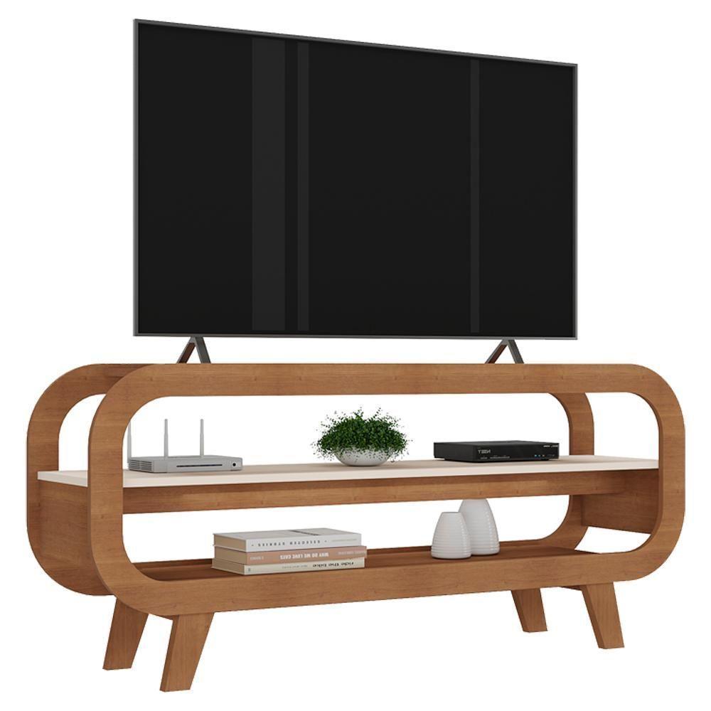 Rack Bancada Para Tv 42 Pol 122 Cm Mdf Cinamomo Off White Arly Cinamomo Off White - 1