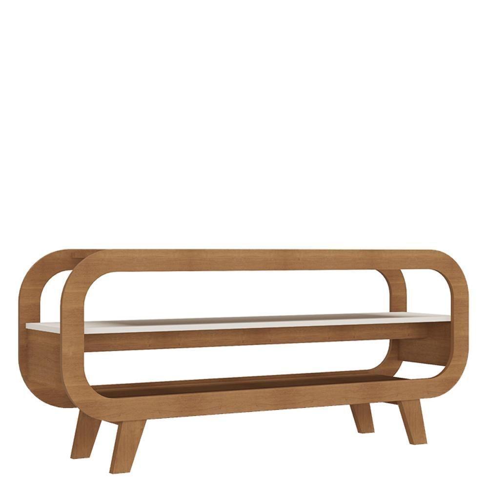 Rack Bancada Para Tv 42 Pol 122 Cm Mdf Cinamomo Off White Arly Cinamomo Off White - 2