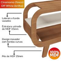 Rack Bancada Para Tv 42 Pol 122 Cm Mdf Cinamomo Off White Arly Cinamomo Off White - 5