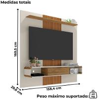Painel Suspenso Tv 65 Pol 159 Cm Lisboa Bechara Off White Cinamomo - 3