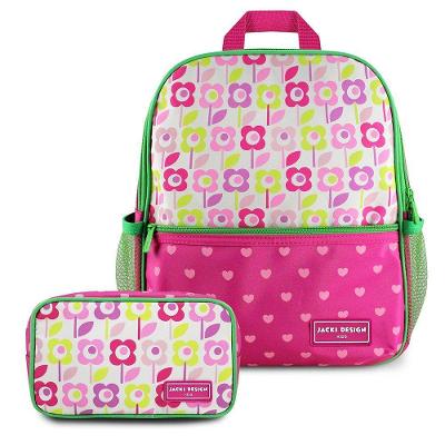 Kit Mochila E Estojo Sapeca - Jacki Design Flor Pink