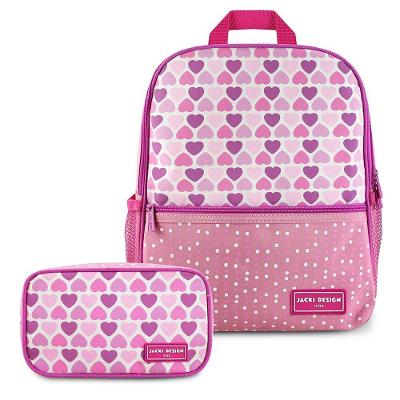 Kit Mochila E Estojo Sapeca - Jacki Design Flor Rosa