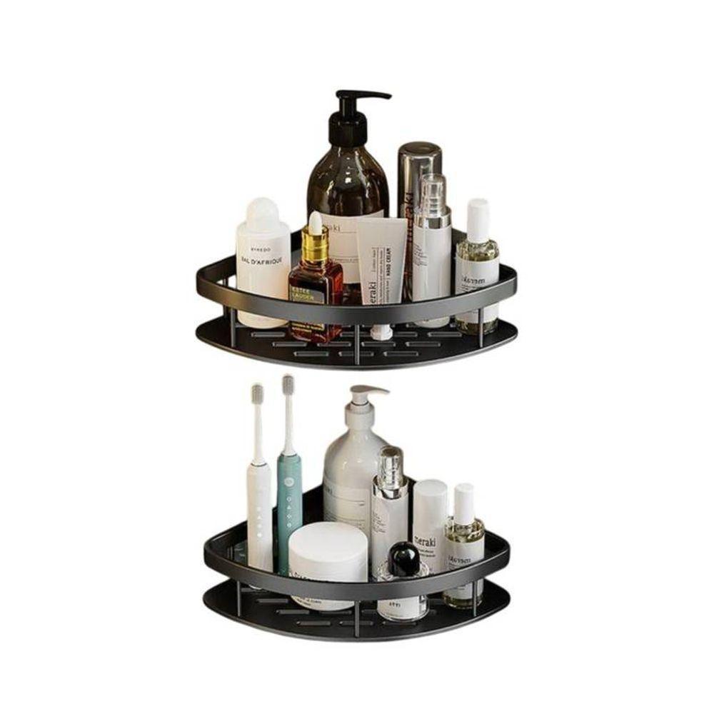 Kit 2 Porta Shampoo Suporte Preto Canto Organizador Banheiro - 5