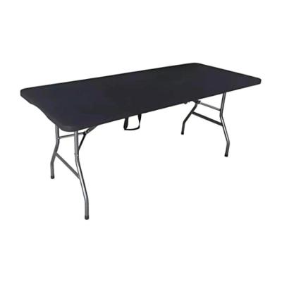 Mesa Dobrável Camping Aço Preta 1,8mx70cm Pintura Epóxi