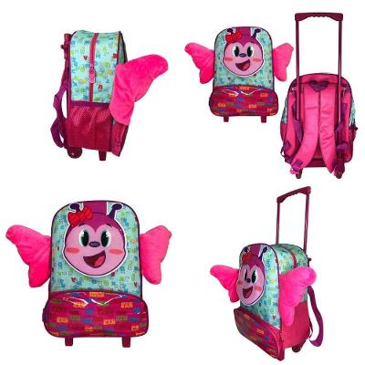 Mochila Infantil Escolar Borboleta Rodinha Rosa