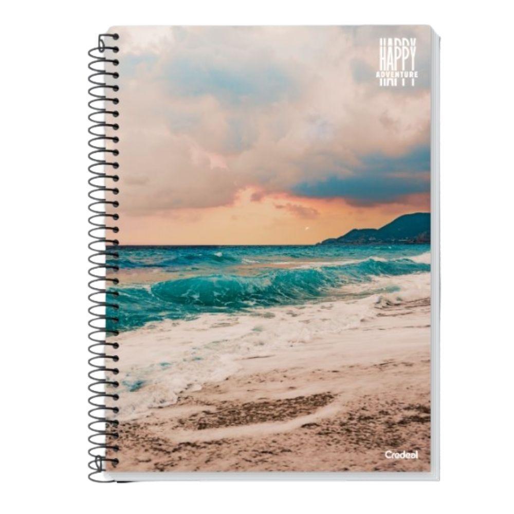 Caderno Espiral Universitário 1 Matéria 96 Folhas Capa Dura Happy Adventure Credeal Estampa 1 - 1