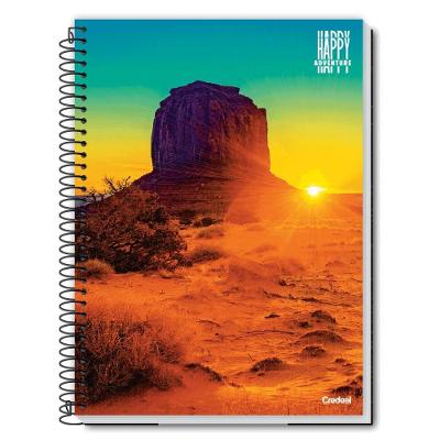 Caderno Espiral Universitário 1 Matéria 96 Folhas Capa Dura Happy Adventure Credeal Estampa 2