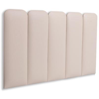 Cabeceira Solteiro Kit 5 Placas Modelo Arredondada - Courino Marfim / Off White