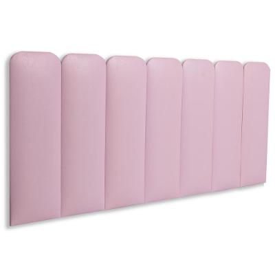 Cabeceira Casal Kit 7 Placas Modelo Arredondada - Courino Rosa