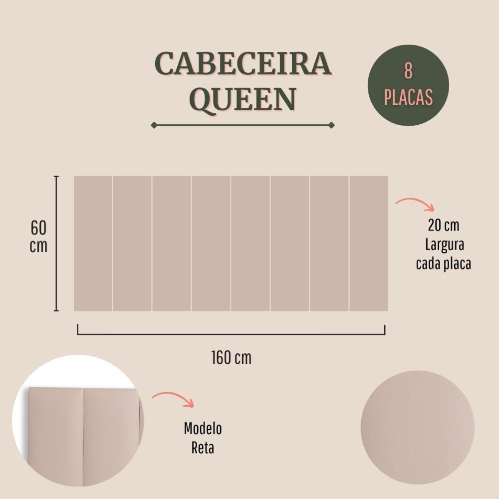 Cabeceira Modulada Adesiva Estofada Queen - Kit 8 Placas - 2