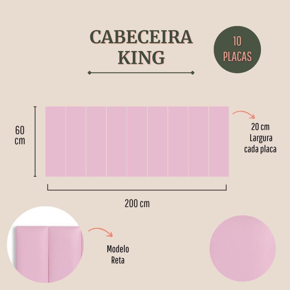 Cabeceira Modulada Adesiva Estofada King - Kit 10 Placas - 2
