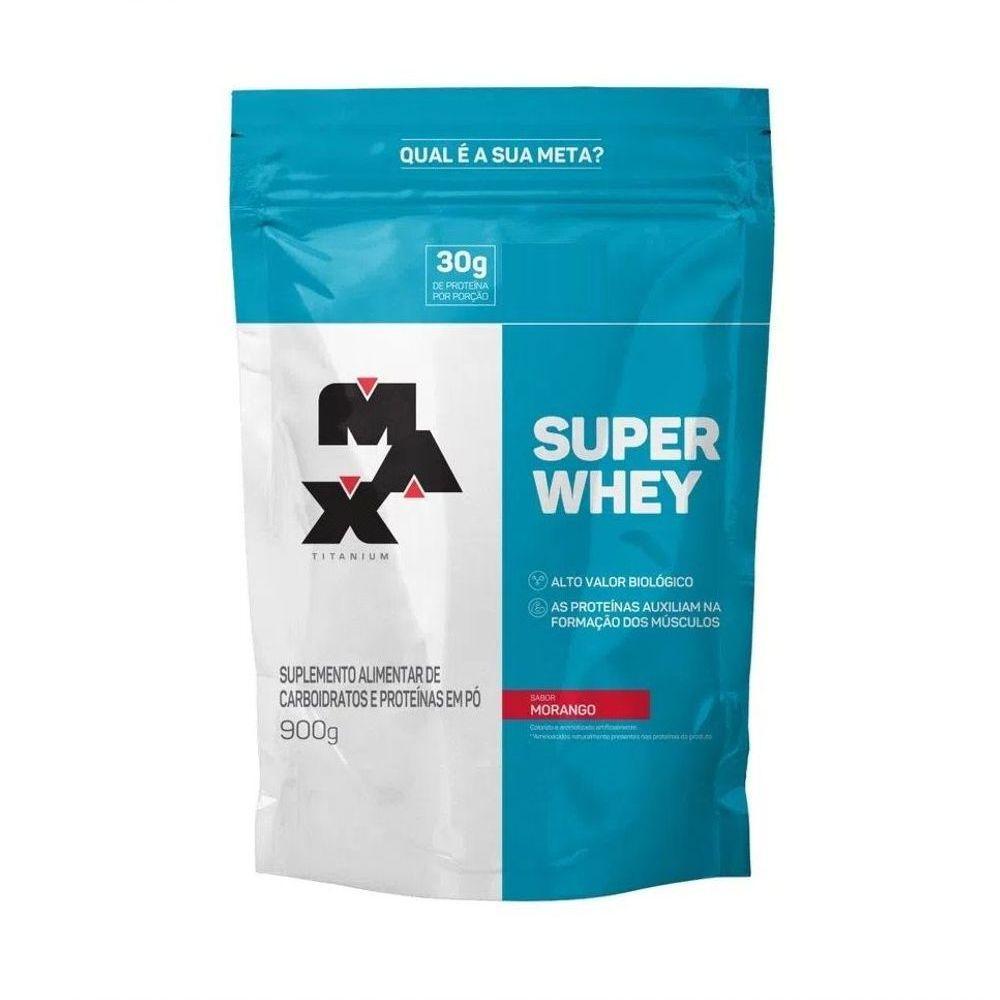 Super Whey Max Titanium Refil 900g Sabor Morango - 1