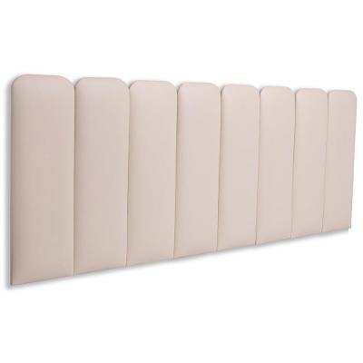Cabeceira Queen Kit 8 Placas Modelo Arredondada - Courino Marfim / Off White