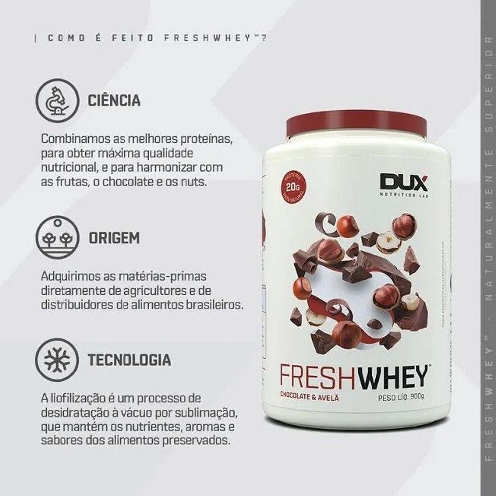 Fresh Whey DUX Nutrition 450g Sabor Chocolate E Avelã - 3
