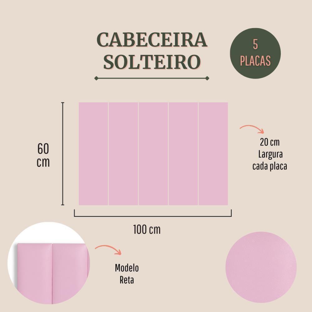 Cabeceira Modulada Adesiva Estofada Solteiro - Kit 5 Placas - 2